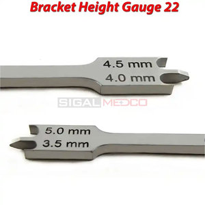 Jauge de mesure de hauteur de bracket orthodontique manuelle en acier inoxydable allemand de qualité supérieure, finition sablée, précision médicale - Product Image 4