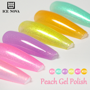 ICE NOVA Peach Gel Polish Nail Supplies Non Toxic 15ml Natural Sheer Color Gel Polish for Professionals Nails Salon Use - Product Image 3