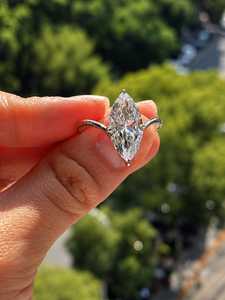 2CT Marquise Cut Moissanite Curve Band <b>Solitaire</b> <b>Ring</b> Original 925 <b>Silver</b> Engagement Wedding Party Wishes For Partners - Product Image 1