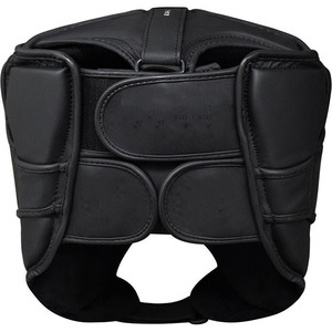 Black Matt Leather Boxing <b>Head</b> Guard Custom Made High Quality Professional Printed Hook & Loop Closure Face Protection <b>Head</b> Gear - Product Image 4