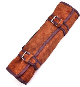 Ensemble de couteaux de cuisine en acier Damas, 7 pièces, couteaux de chef, manche en bois turquoise, avec sac en cuir, vente en gros, fabricant OEM B2B - Product Image 6