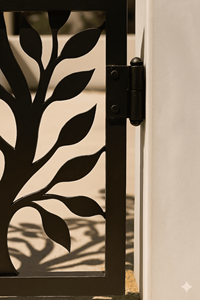 KHP Wrought Iron <b>Rustic</b> Garden Gate Bee-Shaped Design Rust-Resistant Outdoor Swing Gate Manual Opening Mechanism Finished - Product Image 3