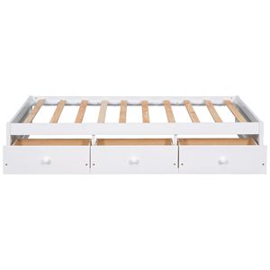Letto a piattaforma singolo bianco con 3 cassetti per bambini - Product Image 6