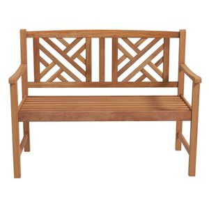 Cozy 2-Person Wooden Outdoor Bench with Armrest and <b>Backrest</b> for Patios - Product Image 5