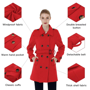 เสื้อโค้ทผู้หญิงแบบยาวสำหรับฤดูหนาว ดีไซน์และสีสันตามสั่ง วัสดุผ้าฝ้ายผสมขนสัตว์ ระบายอากาศได้ดี สวมใส่สบาย ขายส่งราคาดีที่สุด - Product Image 4