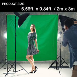 Kit de Soporte para Fondo de Fotografía de Muselina Verde de 6.56 x 9.85 pies con Bolsa de Transporte para Estudio de Foto y Video - Product Image 2