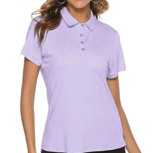 Camisas Polo de Color Sólido con Cuello Dividido y Abertura Lateral Transpirables y Personalizadas, Camisa Polo Casual de Manga Corta para Mujer - Product Image 1