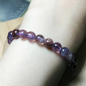 Natural Purple Titanium Quartz <b>Bracelet</b> Amethyst Rutilated Healing <b>Crystal</b> Jewelry Intuition Wealth Spiritual Gift For Her - Product Image 4