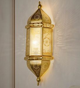 Trending Style Golden Moroccan Lantern Wall <b>Sconce</b> with Intricate Cutout Design for Home Decoration - Product Image 5