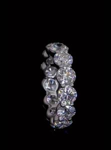 Anillo de Eternidad de Diamantes Cultivados en Laboratorio con Corte Brillante para Mujer |   Anillo de Compromiso de Lujo con Diamantes, Chapado en Oro de 18K, Certificado IGI - Product Image 2