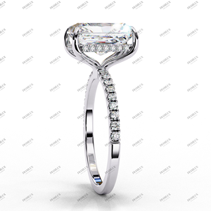 Anillo de Compromiso de Diamante Moissanite - Anillos de Moda con Talla Personalizada, Diseño Geométrico Romántico - Product Image 2
