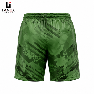 Shorts de bain pour homme personnalisés, séchage rapide, vert, sublimés, légers, en polyester, avec cordon de serrage élastique - Product Image 3
