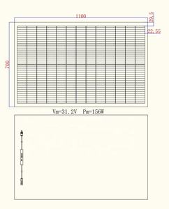 Panneaux de silicium monocristallins de module PV flexible de <span class=keywords><strong>panneau</strong></span> <span class=keywords><strong>solaire</strong></span> de 156W 31.2V sur mesure <span class=keywords><strong>pour</strong></span> le système de batterie de toit de <span class=keywords><strong>Van</strong></span> - Product Image 1