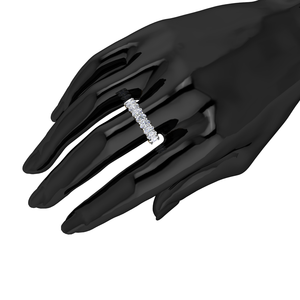 Anillo de Eternidad de Diamantes de Laboratorio con Corte Ovalado en Oro Blanco de 10K, Certificado por IGI, Diseño Clásico de Lujo - Product Image 6