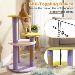 Albero per Gatti da Interno Moderno e Carino con Piattaforma, Elegante Tiragraffi per il Divertimento Felino - Product Image 4