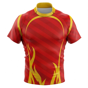 Maillot de rugby haute performance à manches courtes, respirant, pour l'entraînement en extérieur, vêtements de sport pour hommes, tenue d'équipe, haut de gamme - Product Image 4