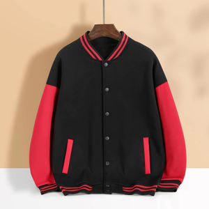 Veste de baseball décontractée coupe ample anti-boulochage de haute qualité pour fabricant OEM, avec logo personnalisé - Product Image 1