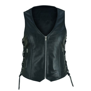Gilet d'extérieur en cuir véritable tricoté pour femme, qualité supérieure, prix raisonnable, vente en gros, dernier design, respirant, pour la vente en ligne - Product Image 1