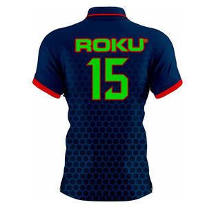 Vente en gros de tissu de maillot de sport à motif solide imprimé par sublimation personnalisé pour hommes et femmes OEM/ODM pour polos - Product Image 2