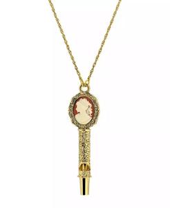 Collana con Cammeo in Corniola e Avorio Tono Oro con Fischietto |   2028 - Product Image 1