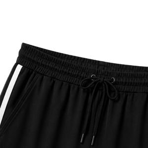 Black And <b>White</b> Women Oversized T Shirt And Wide Leg Pants Lounge <b>Set</b> Custom Casual Two <b>Piece</b> Outfit With Contrast Stripe - Product Image 4