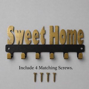 SHUBHAM Sweet <b>Home</b> Metal Wall Mounted Key Holder Decorative 6-Hook Key Rack for Entryway, Living Room & Office - Product Image 3