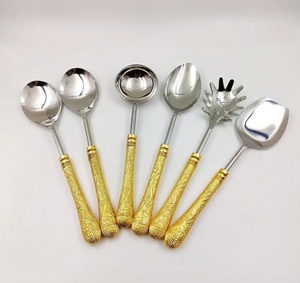 Premium Quality Cake Server Set Stainless Steel With <b>Gold</b> PVD handle Spoon & Fork <b>Mirror</b> Polish Tableware Cake Server Set - Product Image 5