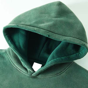 Sudadera con capucha para hombre, ecológica, transpirable, de secado rápido, antiarrugas, con cremallera, lisa, teñida, bordada, estilo urbano, invierno, OEM - Product Image 5
