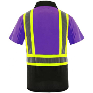 เสื้อโปโลแบบสะท้อนแสง เสื้อโปโลทำงานแบบสะท้อนแสง แถบสะท้อนแสงโพลีขนาด 5 ซม. แขนสั้น เสื้อกอล์ฟฤดูหนาวแบบสะท้อนแสง เสื้อผ้าเพื่อความปลอดภัย - Product Image 5