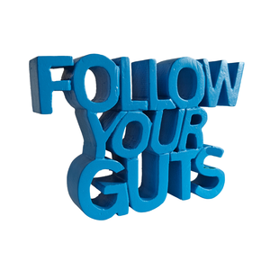 Décoration de table esthétique et motivante « Follow Your Guts » pour la maison, le bureau ou la salle d'étude, peinte en bleu - Product Image 6