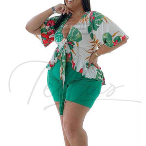 Ensembles assortis été 2026 – Ensemble 2 pièces grande taille pour femme – Vêtements féminins – Ensemble court 2 pièces - Product Image 3