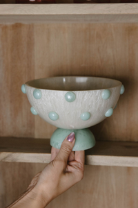 Tazón de Servir Azul con Diseño de Puntos, Ligero, de Resina Pulida, Hecho a Mano, Moderno, de Lujo, Apto para Alimentos, Personalizable, para la Mesa del Hogar - Product Image 4