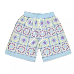 <b>Men</b> Front Logo <b>Quick</b> <b>Dry</b> Mid Waist Drawstring Casual Breathable Board <b>Shorts</b> Light Blue for - Product Image 1