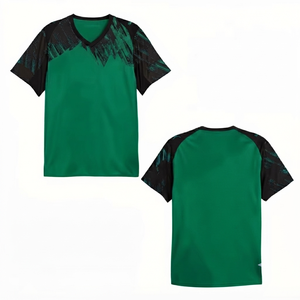 Camiseta de fútbol de secado rápido color verde marino, sublimación, manga corta, ropa deportiva, atlética, para hombre, cuello en V, OEM - Product Image 1