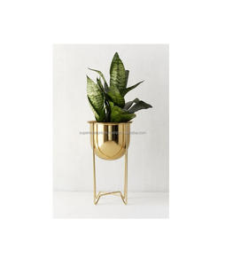 Jardinière élégante en métal avec support pour l'espace de réception de bureau, présentation botanique intérieure - Product Image 6