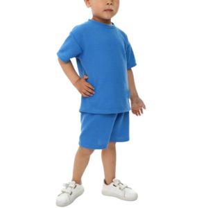 Ensemble T-shirt et short d'été 2026 pour enfants, vêtements d'été personnalisés pour garçons, survêtement en coton pour enfants, tenue de sport d'été - Product Image 1