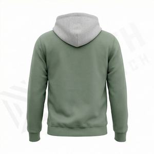 Nouveau sweat à capuche pour homme en tissu polaire 100% vert uni, pour l'hiver, séchage rapide, écologique, sur mesure, antibactérien. - Product Image 3
