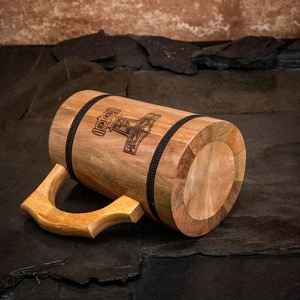 Mug en bois rustique fait main à prix de gros pour cuisine de ferme, camping, activités de plein air et utilisation en hôtel/bar - Product Image 5