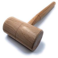 Marteau en acier à haute teneur en carbone pour artisanat métallique avec manche en bois bicolore (tête de 300 grammes)