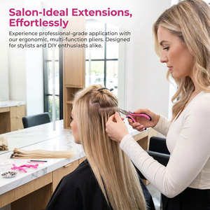 Kit de pinces pour extensions capillaires avec 2 outils de tirage, outil pour micro-anneaux, pinces micro-link, aiguille à boucle et enfileur professionnel pour cheveux - Product Image 6