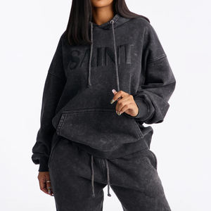 Ensemble de survêtement tendance de qualité supérieure, style unique, avec impression en relief, pour l'hiver, vêtements d'extérieur, 100% coton - Product Image 3