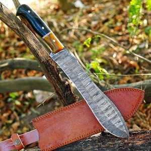 THEWIZ CRAFTS Custom Handmade Carbon Steel 15 Inch <b>Bone</b> <b>Handle</b> Ambidextrous Durable Outdoor Hunting Camping <b>Knife</b> - Product Image 4