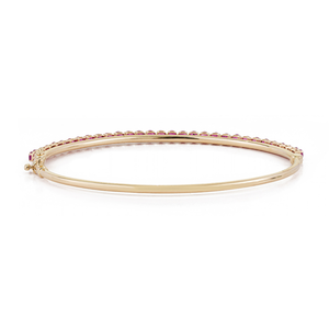 Nuevo diseño, ligero y sencillo, brazalete apilable de rubí genuino en forma de medio círculo para mujer, joyería de oro amarillo macizo de 14 quilates. - Product Image 6