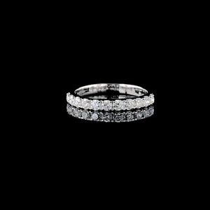 Bague RAHA EXPORT RJ144 en or blanc 14 carats plaqué rhodium avec diamant de laboratoire serti à griffes, brillance éclatante et design classique et tendance - Product Image 1