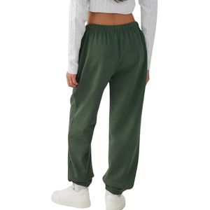 Pantalones Deportivos de Felpa para Mujer, Cintura Alta, Logotipo Personalizado, Mezcla de Algodón, Estilo Holgado, Casuales, para Gimnasio, Venta al Por Mayor, OEM - Product Image 4