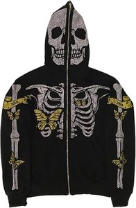 Sudadera con capucha de algodón de 460 GSM con cremallera completa, manga larga, forro deportivo, talla grande, estampada, para invierno - Product Image 6