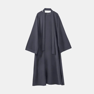 Dernière Édition – Abaya Musulmane Ouverte sur le Devant, Col Montant, Manches Longues, Longueur MAXI, Ourlet Évasé, Élégante, Modeste, Couleur Unie, Respirante - Product Image 1