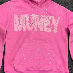 Sudadera con Capucha Personalizada con Pedrería, Estilo Urbano, para Hombre, Fabricante OEM/ODM, Sudadera con Capucha Completamente Decorada con Pedrería - Product Image 4