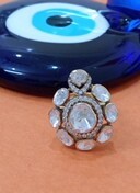 Bague Amaira Jewels à grappe florale en Moissanite de laboratoire plaqué or 18 carats, bijoux de mariage pour femme, style glamour, pierre de naissance de mars - Product Image 6