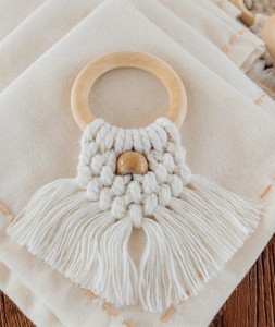 Serviettes et anneaux en macramé en coton - Product Image 2
